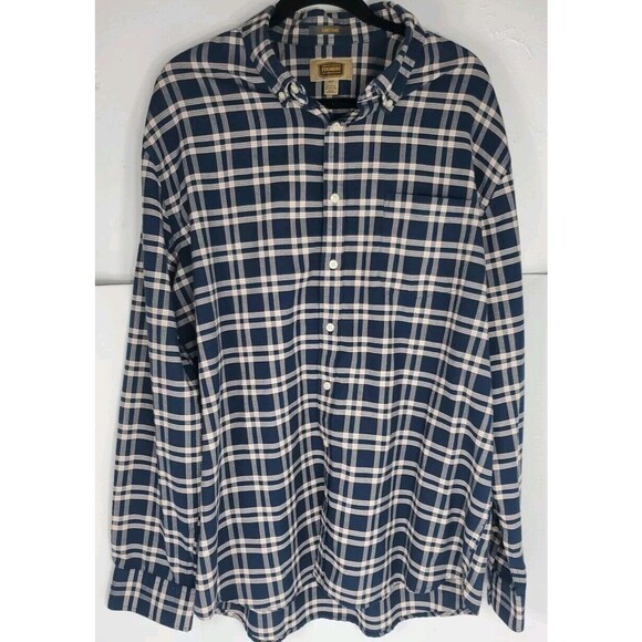 FOUNDRY  CHECKERED‎ PLAID LONG SLEEVE BUTTON Down MENS SHIRT XLT Blue Red - Picture 7 of 9